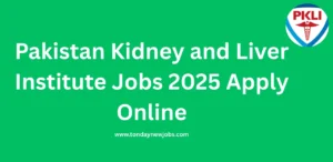 Pakistan Kidney and Liver Institute Jobs 2025