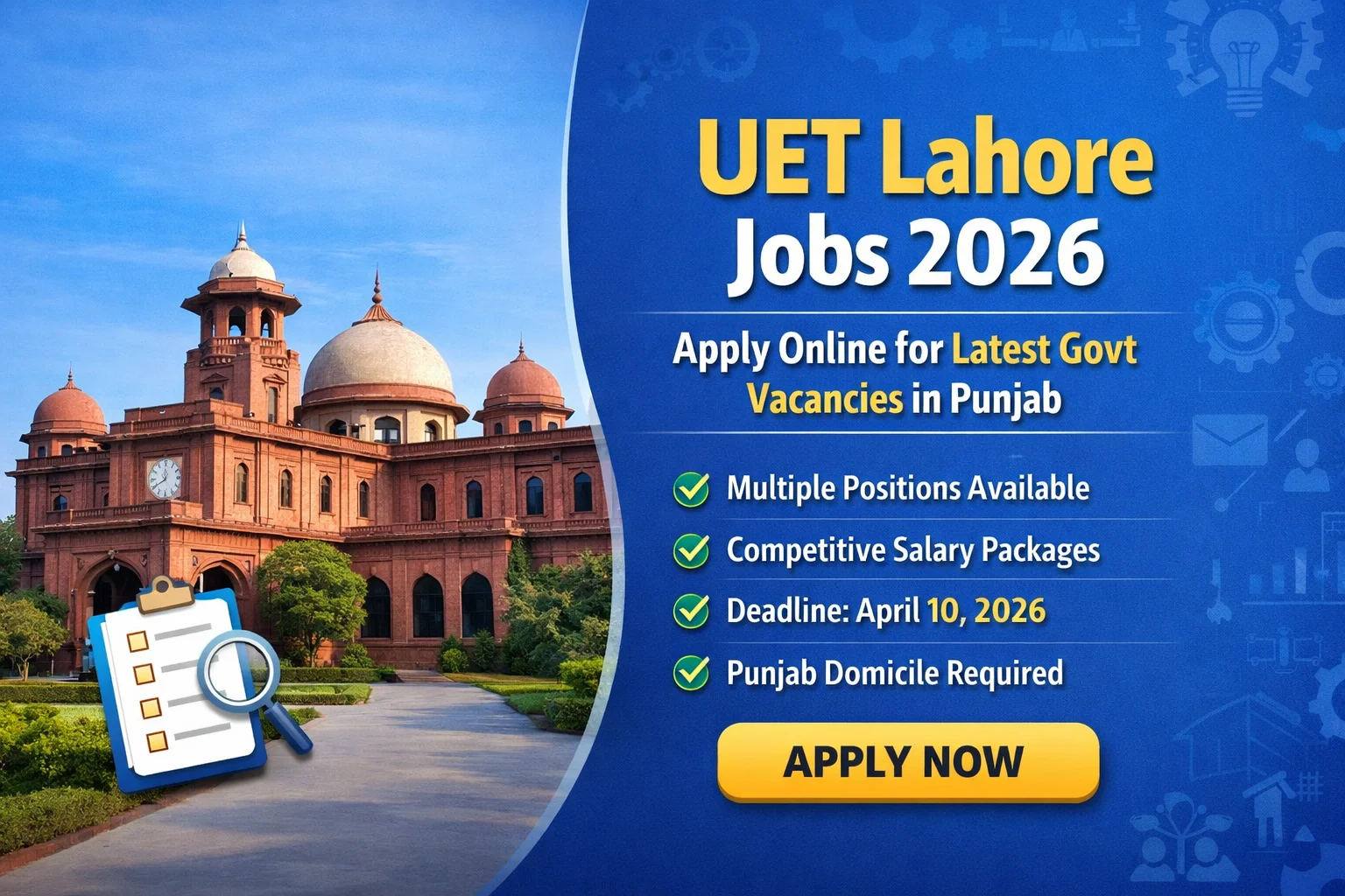 UET Lahore Jobs 2026