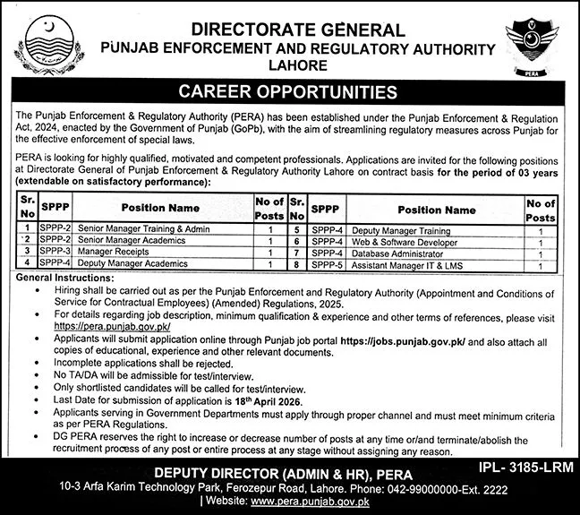 PERA Force Jobs 2026 Advertisement