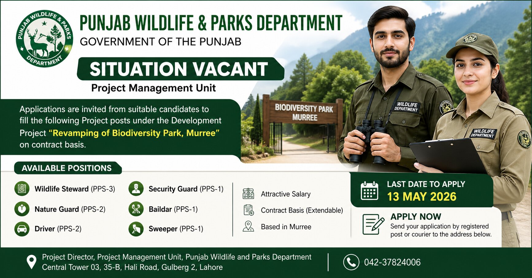 Punjab Wildlife and Parks Department Jobs 2026