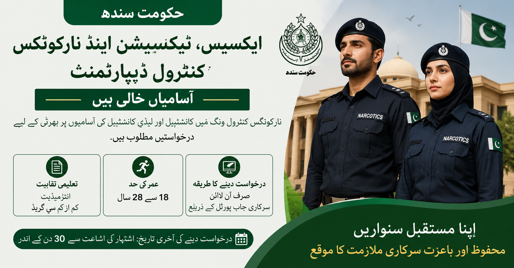Sindh Excise Taxation and Narcotics Control Department Jobs 2026