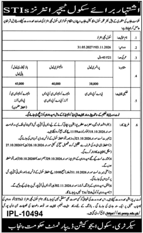 STI Jobs 2026 Advertisement
